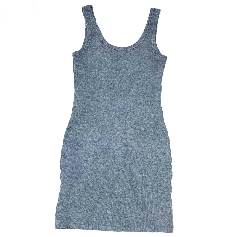 FASHION NOVA Gray Ribbed Mini Dress Size Large - Picture 2 of 5